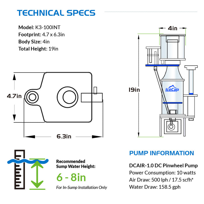 IceCap K3-100 Internal Skimmer