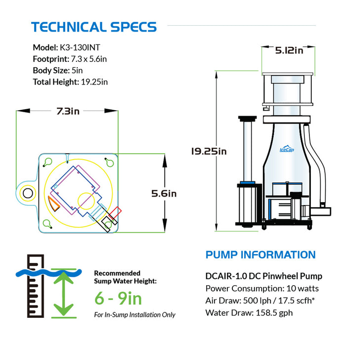 IceCap K3-130 Internal Skimmer