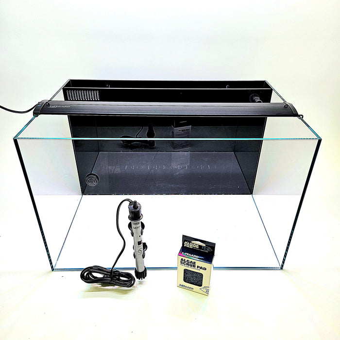 LIFEGARD Aquatic 24 Gallon Ultra Low Iron CRYSTAL Aquarium Kit with Built in Back Filter