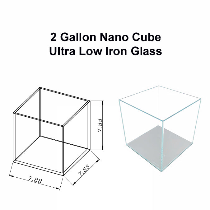 Lifegard Aquatics 2 Gallon Ultra-Low Iron Nano Rimless Cube Tank