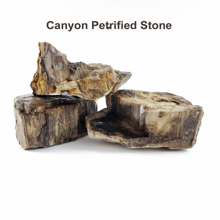 Lifegard Aquatics Canyon Petrified Stone - 44 Lbs box of SMALL size stones