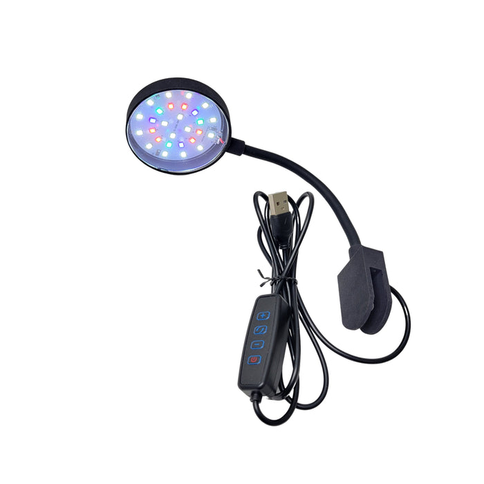 LIFEGARD Aquatic  2.5" Clip-On Full Spectrum USB LED Light with In-Line Controller