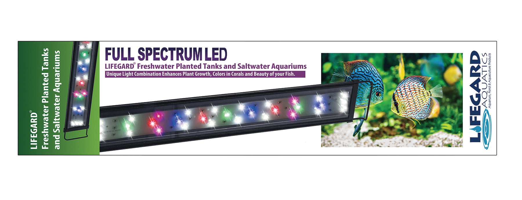 LIFEGARD Aquatic FULL SPECTRUM 18"  LED Light Lumens: 504  Lux: 1680  Watts: 15