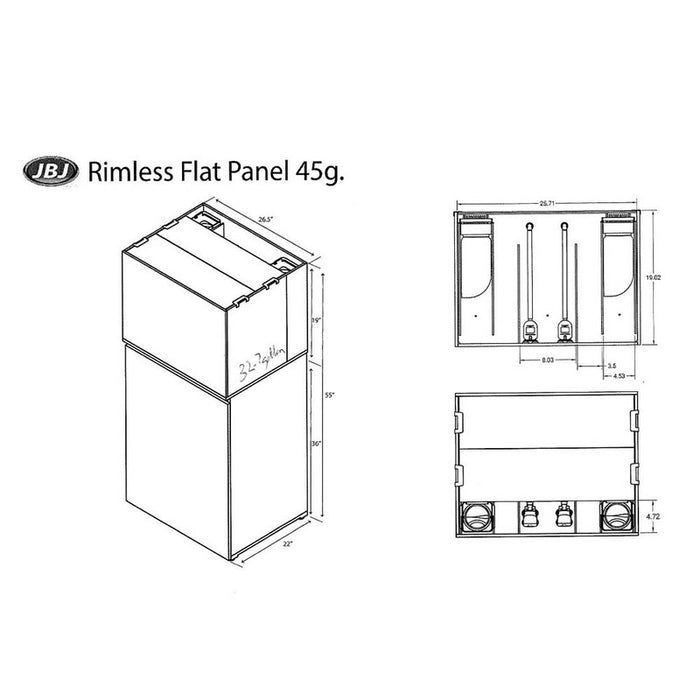 JBJ 45G AIO - STARTER KIT - AQUARIUM + WHT STAND