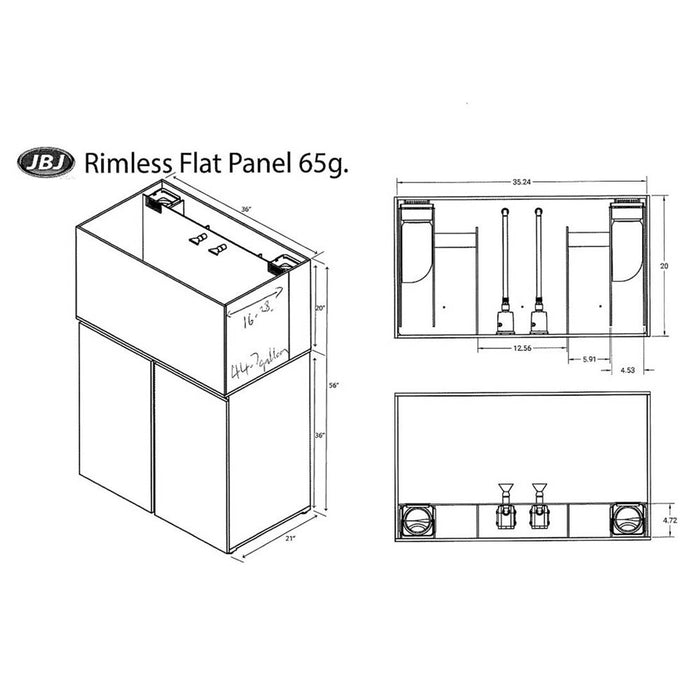 JBJ 65G AIO - STARTER KIT - AQUARIUM + WHT STAND