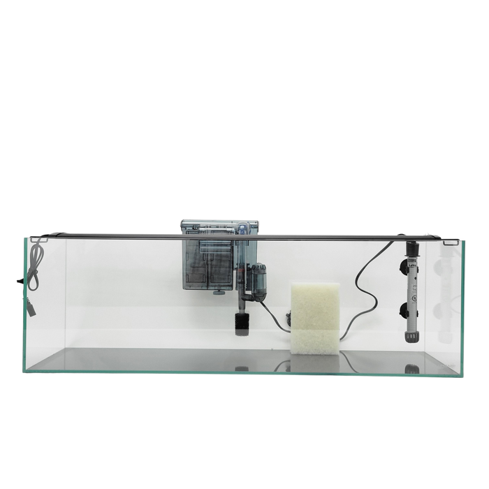 LIFEGARD Aquatic 11 Gallon Clear Glass Bookshelf Aquarium Lit 5mm (31.88"x7.87"x9.84")