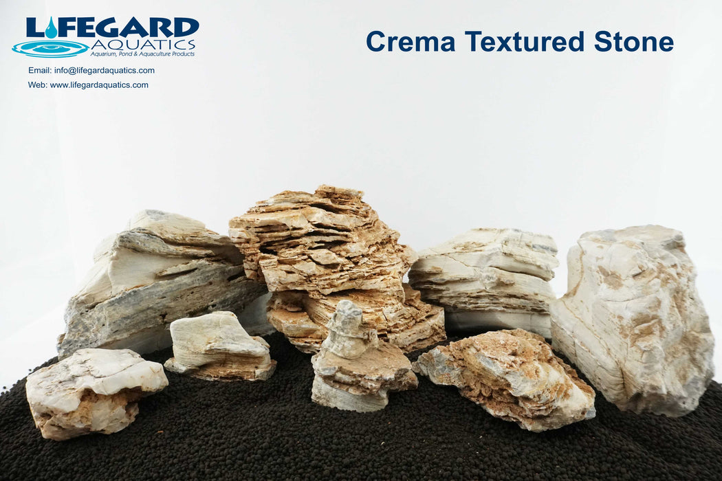 Lifegard Aquatics Pagoda Crema Textured Stone 24 Lbs Mix Size Case of Small, Medium and Large